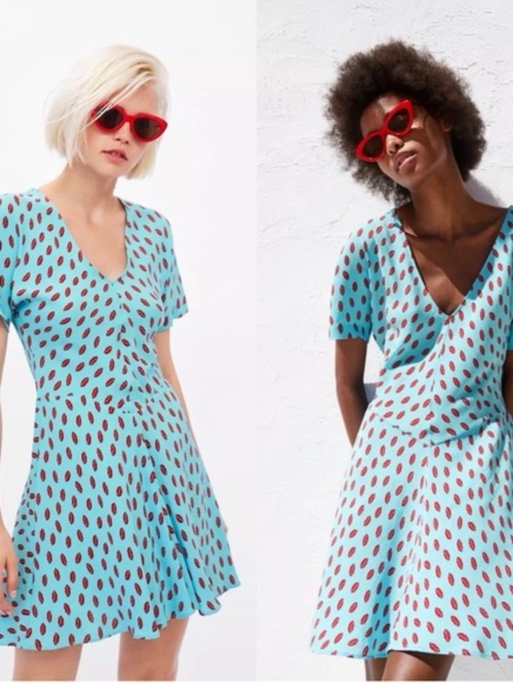 Zara Kiss Lips Print Dress - NWT never worn
